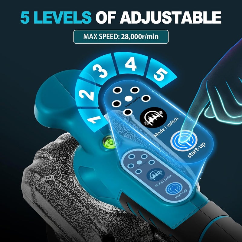 blayram 21V Cordless Tile Vibration Tool with 2×2.0Ah Batteries – 110lb Suction, 5" Suction Cup, 5 Vibration Levels, Pure Copper Motor – Tile Installation Tool for Wall & Floor Tiles - Image 3